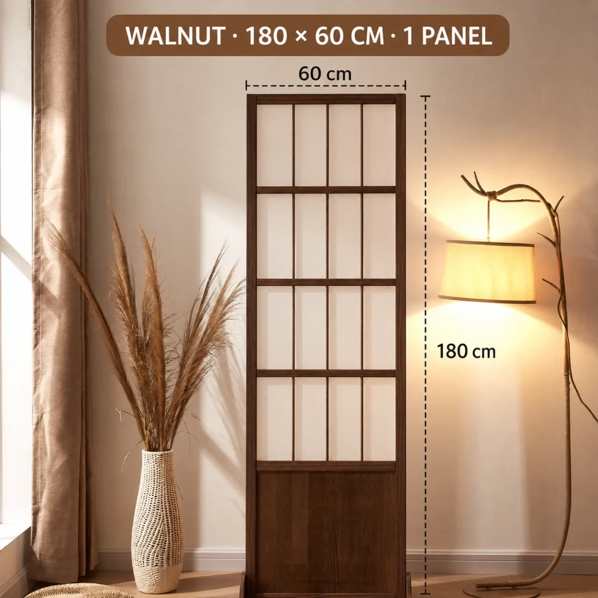 Japanese room divider with bamboo inspired design creating a stylish privacy solution for Japanese inspired interiors